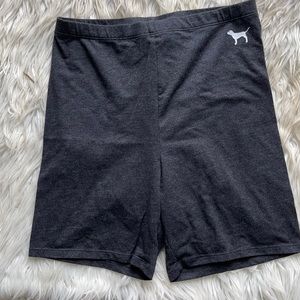 Gray love pink biker shorts